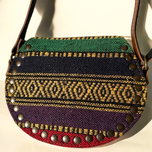 Multicolor Persian Bohemian Crossbody Bag With Unique Trendy Brass Swing Latch - Picture 4 of 8